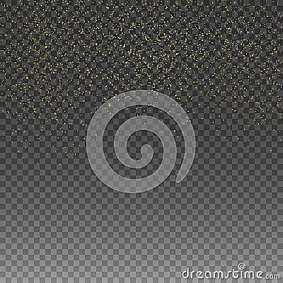Rain Golden. Golden glitter texture on isolated background. An explosion of Golden confetti. Design element. Vector illustration. Vector Illustration