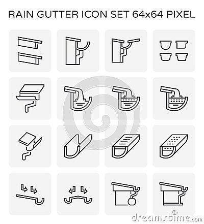 Rain gutter icon Vector Illustration