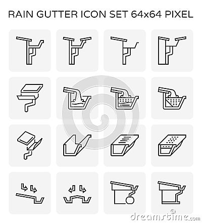 Rain gutter icon Vector Illustration