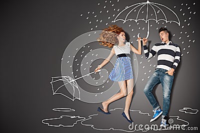 In the rain. Stock Photo