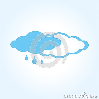 Rain icon. Abstract flat rainy weather window Vector Illustration