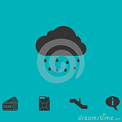 Rain icon flat Vector Illustration