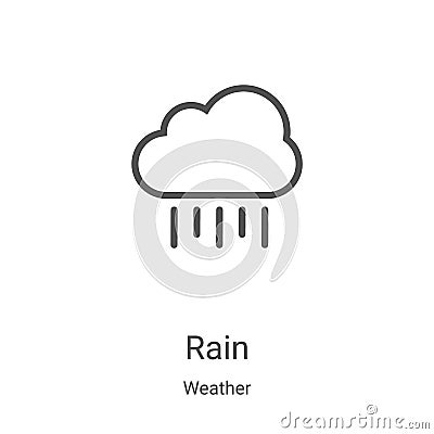 rain icon vector from weather collection. Thin line rain outline icon vector illustration. Linear symbol for use on web and mobile Vector Illustration