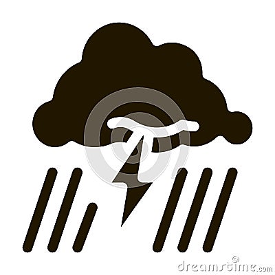 Rain Lightning Icon Vector Glyph Illustration Vector Illustration