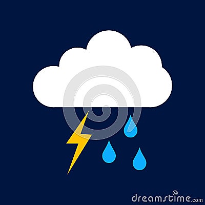 Rain lightning Simple vector modern icon design illustration Vector Illustration