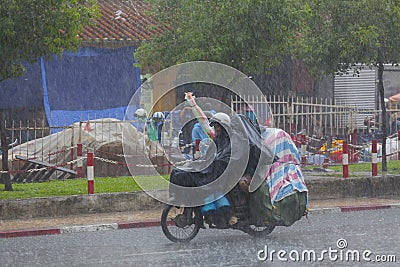 Rain season in Southeast Asia Editorial Stock Photo