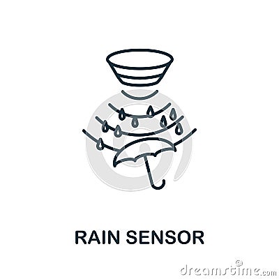 Rain Sensor outline icon. Thin line style from sensors icons collection. Pixel perfect simple element rain sensor icon for web Stock Photo