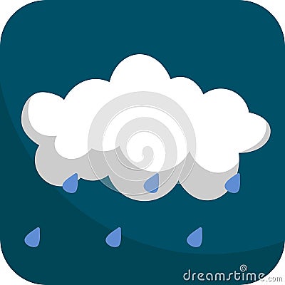 Night Rain Vector Illustration