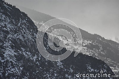 Rain and snow over the mountains of Susa Valley Stock Photo