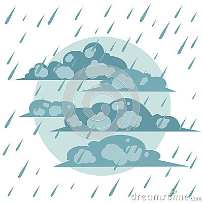 The autumn rain Vector Illustration