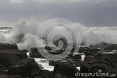 Rain and storm in the coast Stock Photo