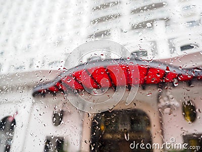 Rain Storm Street Abstract Blur Dirty Drizzle Concept Stock Photo