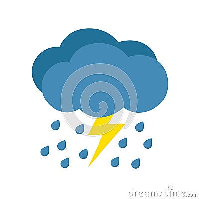 Rain with storm Vector Illustration