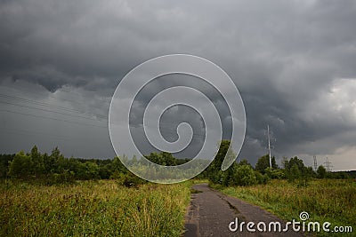 Rain summer storm clouds dark sky is a natural element in the sky Stock Photo