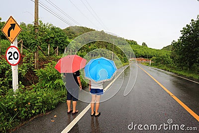 Rain and umbrella Editorial Stock Photo