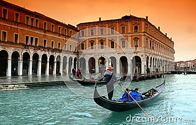 Rain in Venice Stock Photo