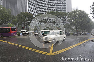 Stormy rain singapore Editorial Stock Photo