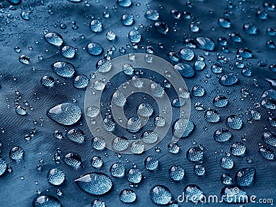 Water drops on the fabric. Stock Photo