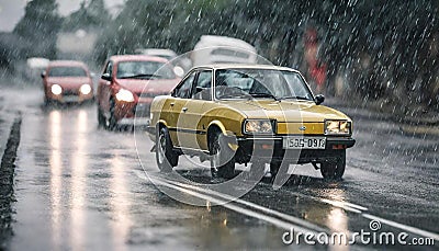 rain wheather best car Stock Photo