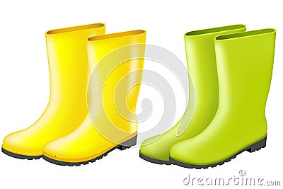 Rainboots Set Vector Illustration