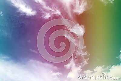 Rainbow, Abstract Cirrus Clouds Background Texture Stock Photo