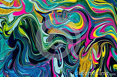 Rainbow Abstract Colorful Swirls of Paint Stock Photo