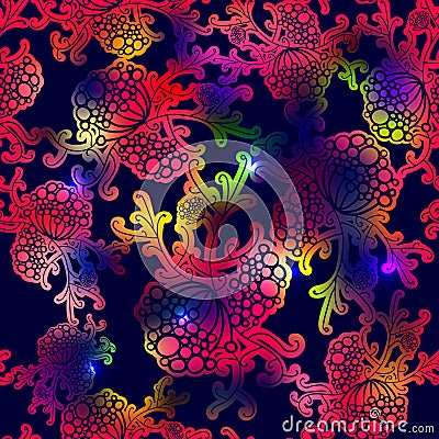 Rainbow abstract vector background with doodle Vector Illustration