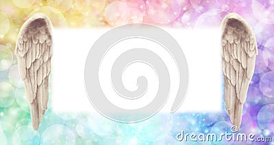 Rainbow Angel Wings Message Board Stock Photo