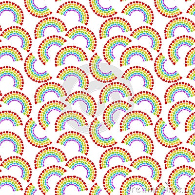 Seamless Rainbow Arches Hearts Stock Photo