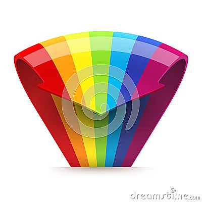 Rainbow arrows vector illustration on white background Vector Illustration