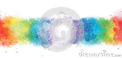 Artistic watercolor background banner with watercolor texture and splash Stock Photo
