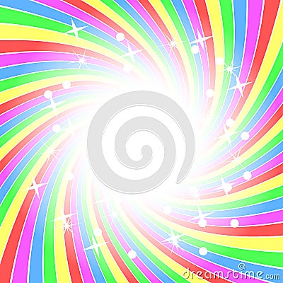 Rainbow background with stars Vector Illustration