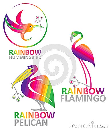 Rainbow birds. Stock Photo