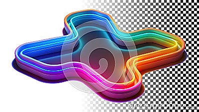 Rainbow blob shape, abstract and colorful design element png transparent image Generative AI Stock Photo