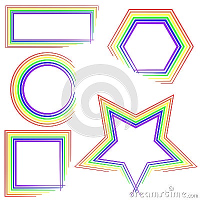 Rainbow borders Vector Illustration