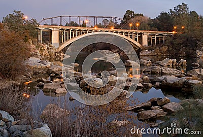 Rainbow Bridge in Folsom Stock Photo