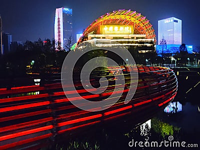 Rainbow Bridge, Wu Opera Jinhua Editorial Stock Photo