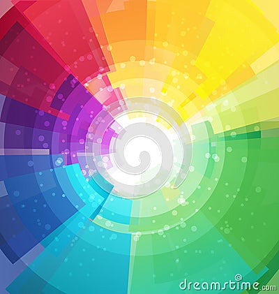 Rainbow bright background with rays Vector Illustration