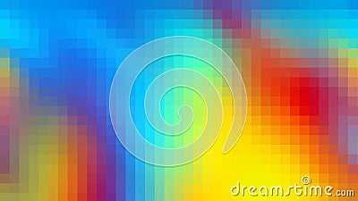 Rainbow bright gradient background, pixel mosaic tile Stock Photo