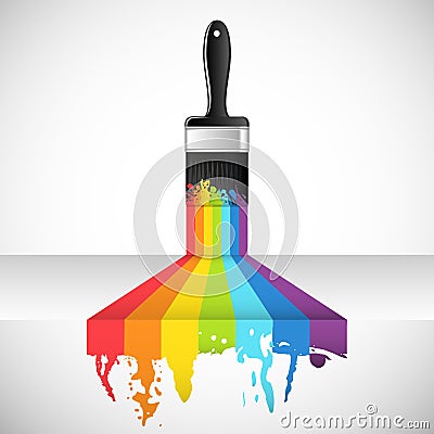 Rainbow brush Vector Illustration