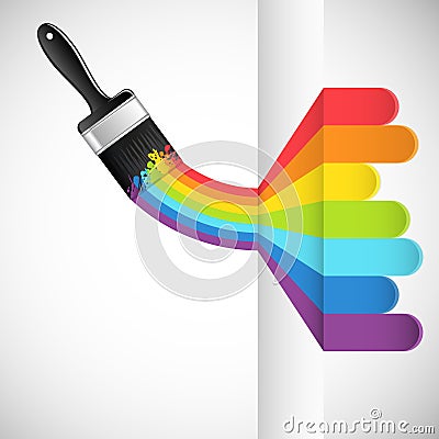 Rainbow brush Vector Illustration