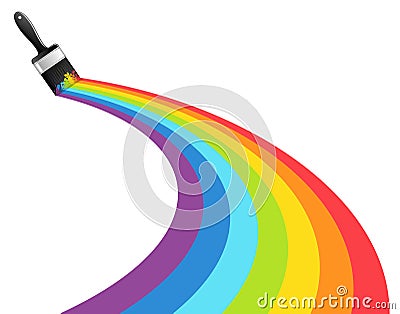 Rainbow brush. Abstract background Vector Illustration