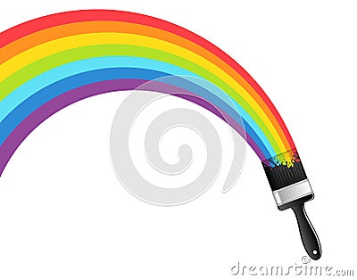 Rainbow brush. Abstract background Vector Illustration