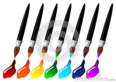 Rainbow brushes Vector Illustration