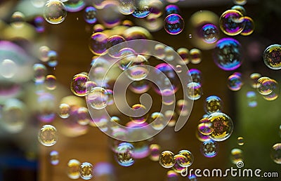 Rainbow bubbles in detail Stock Photo