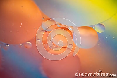 Rainbow Bubbles Oil on Water 2 Stock Photo