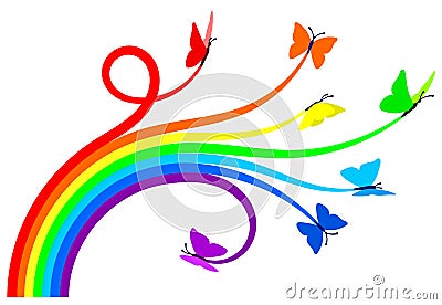 Rainbow butterflies Vector Illustration