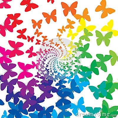 Rainbow butterflies Stock Photo
