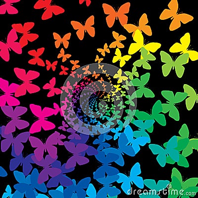 Rainbow butterflies Stock Photo