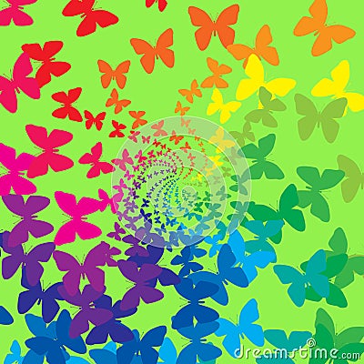 Rainbow butterflies Stock Photo